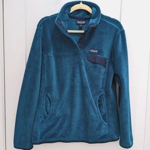 Patagonia Re-Tool Snap-T Fleece Teal Pullover - XL